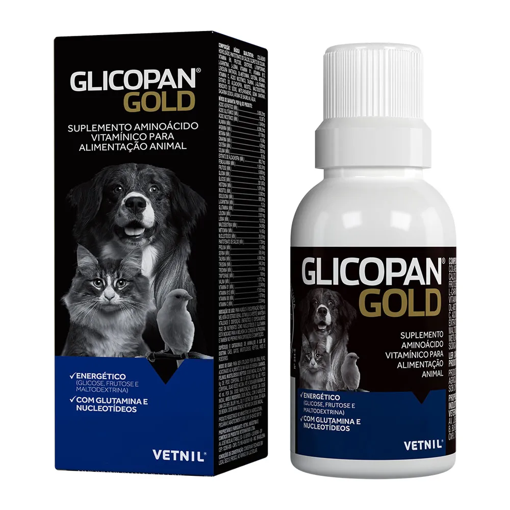 Glicopan Gold Suplemento de Vitaminas para Pets Vetnil 30ml
