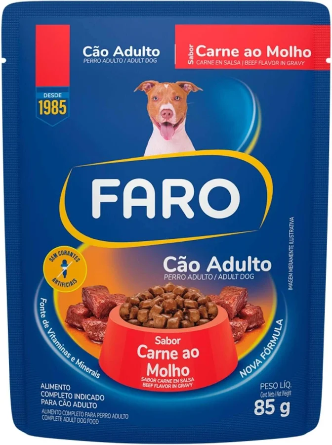 Sachê Faro para Cães Adultos Sabor Carne 85g