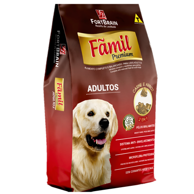 Ração Fãmil Premium Cães Adultos Carne e Arroz 10,1kg