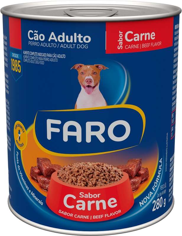 Ração Úmida Lata Faro Carne para Cães Adultos 280g