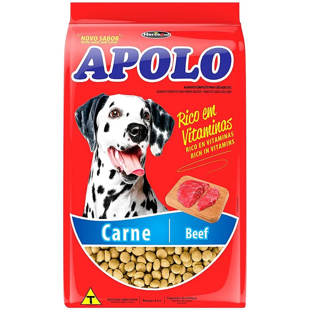 Racao Apolo Carne Cães Adultos 20kg