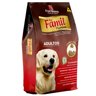 Ração Fãmil Premium Cães Adultos Carne e Arroz 15kg