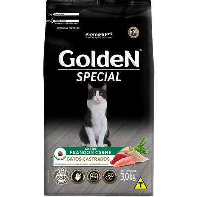 Ração Golden Gatos Castrados Frango 3kg