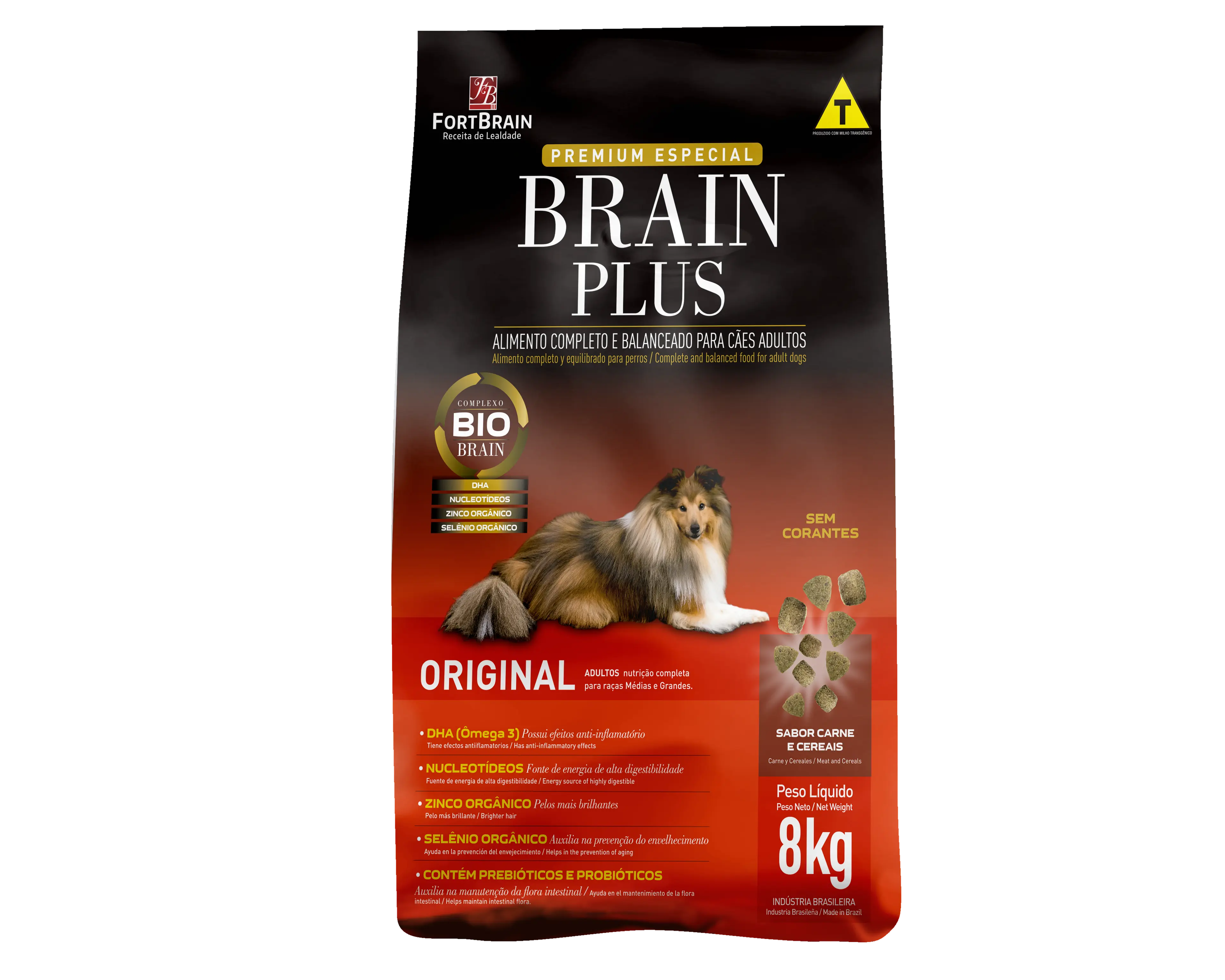 Ração Brain Plus Prime Adulto Raças Médias e Grandes Frango e Arroz 15kg