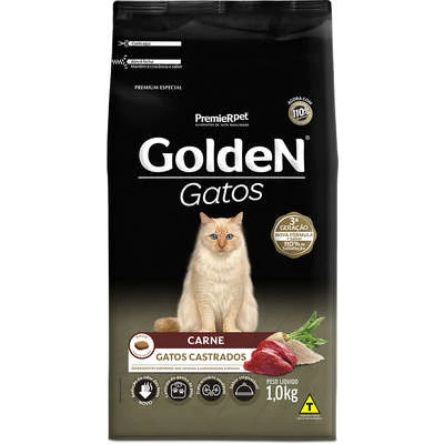 Ração Golden Gatos Castrados Carne 10,1kg