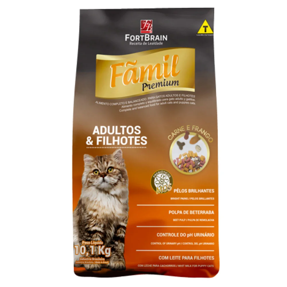 Ração Fãmil Premium Gatos Adultos sabor Frango 10,1kg