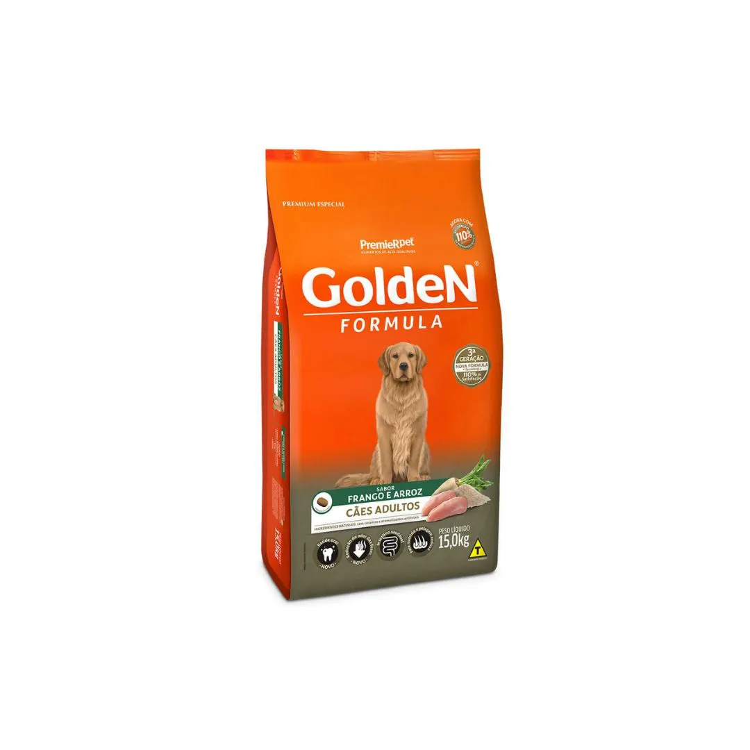 Ração Golden Mega para Cães Adultos Raças Grandes Frango e Arroz 15 kg