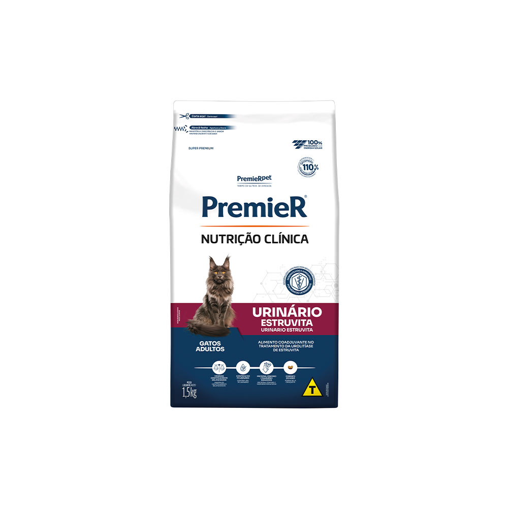 Ração Premier Nutrição Clínica Urinário Gatos Adultos 1,5 kg