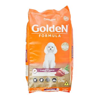 Ração Golden Formula Cães Adultos Raças Pequenas Carne e Arroz Mini Bits 15 kg