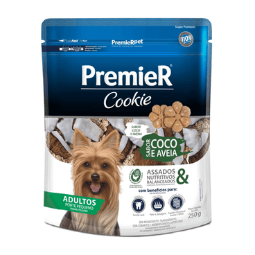 Cookie Premier Cães Adultos Porte Pequeno Coco e Aveia 250g